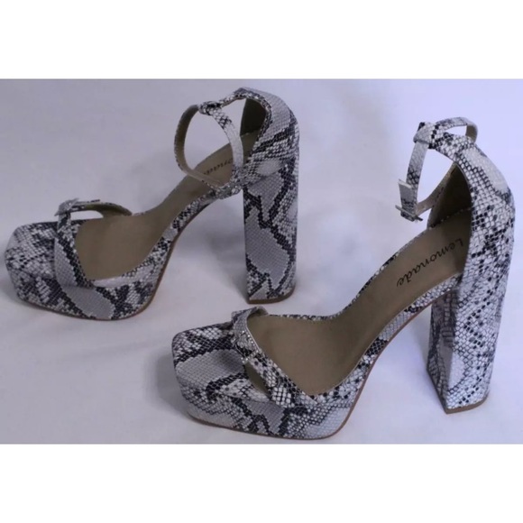 2 for $22🔥Sale Lemonade MILAN Faux Snake Chunky Platforms - Picture 12 of 12